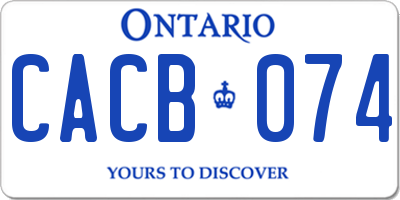 ON license plate CACB074