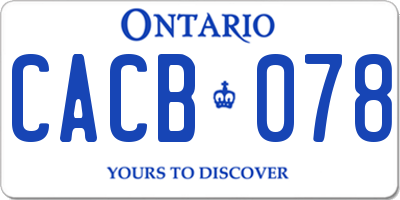 ON license plate CACB078