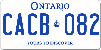 ON license plate CACB082