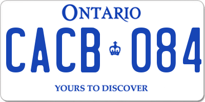 ON license plate CACB084