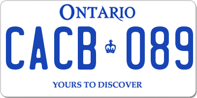 ON license plate CACB089