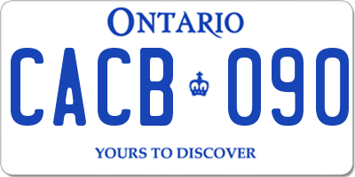 ON license plate CACB090