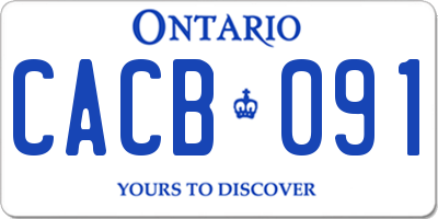 ON license plate CACB091