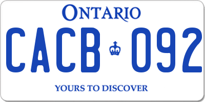 ON license plate CACB092