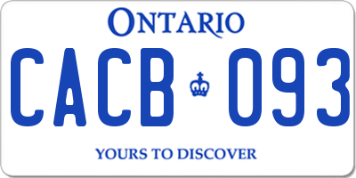 ON license plate CACB093