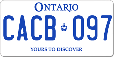 ON license plate CACB097