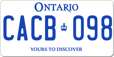 ON license plate CACB098