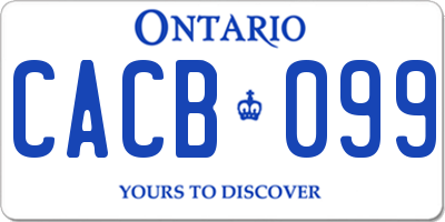 ON license plate CACB099