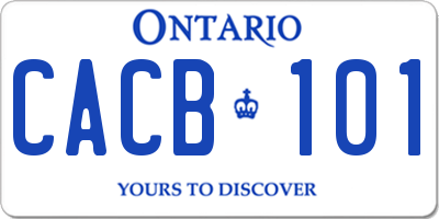 ON license plate CACB101