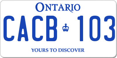 ON license plate CACB103