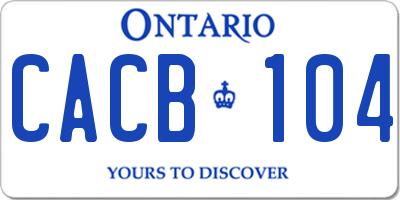 ON license plate CACB104