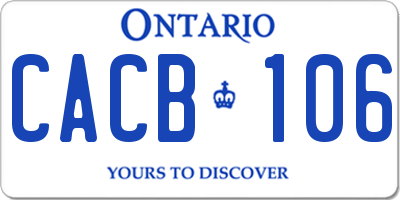 ON license plate CACB106