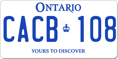 ON license plate CACB108