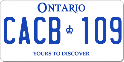 ON license plate CACB109