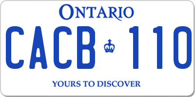 ON license plate CACB110