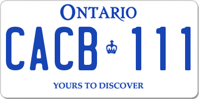 ON license plate CACB111