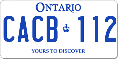 ON license plate CACB112