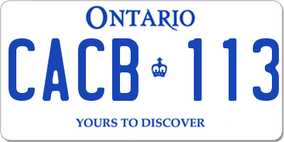 ON license plate CACB113