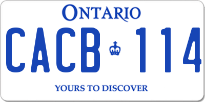 ON license plate CACB114