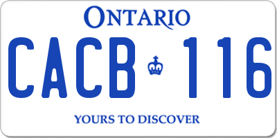 ON license plate CACB116