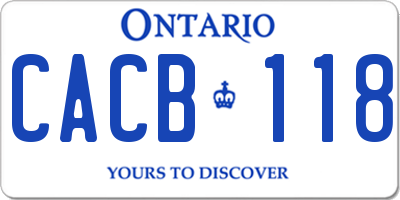 ON license plate CACB118