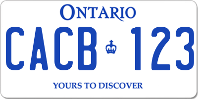 ON license plate CACB123