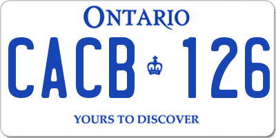 ON license plate CACB126