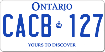 ON license plate CACB127