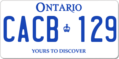 ON license plate CACB129