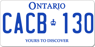 ON license plate CACB130