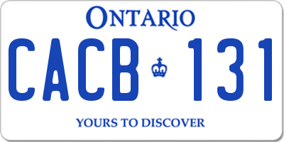 ON license plate CACB131