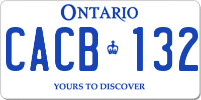 ON license plate CACB132