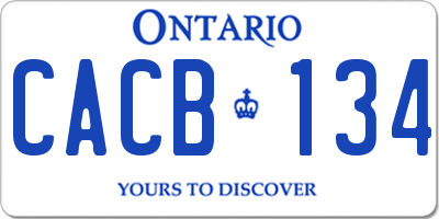 ON license plate CACB134