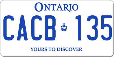 ON license plate CACB135