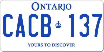 ON license plate CACB137