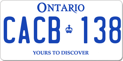 ON license plate CACB138