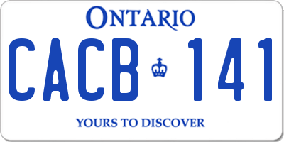 ON license plate CACB141