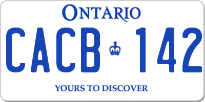 ON license plate CACB142