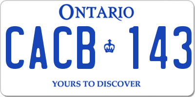 ON license plate CACB143