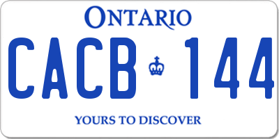 ON license plate CACB144