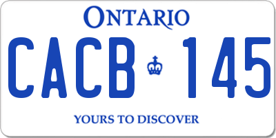 ON license plate CACB145