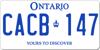 ON license plate CACB147