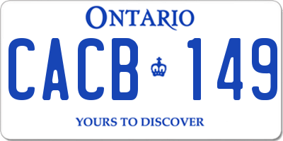 ON license plate CACB149