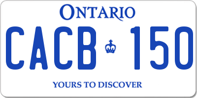 ON license plate CACB150