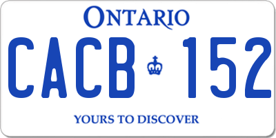 ON license plate CACB152