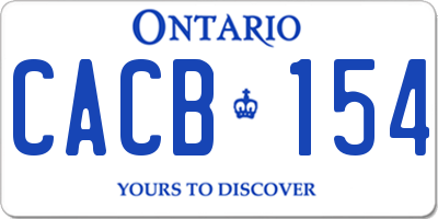 ON license plate CACB154