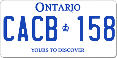 ON license plate CACB158