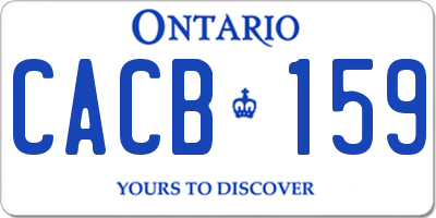 ON license plate CACB159