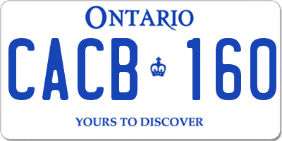 ON license plate CACB160