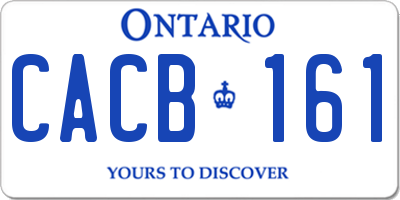 ON license plate CACB161